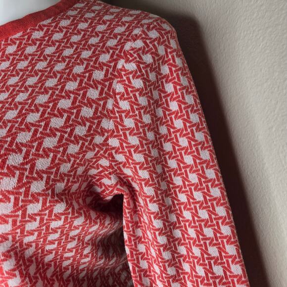 LOFT OUTLET Printed Button Up Cardigan Orange & White Size XL - Picture 9 of 14